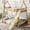 Natural + Solid Wood, variant on Twin over Queen House Bunk Bed with Climbing Nets & Climbing Ramp, Solid Wood Playhouse Bed Frame,White