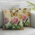 thumbnail image 3 of Qinduosi Spring Pillow Covers of Green Buffalo Plaid Floral Birds Throw Pillowcase Home Sofa Bedroom Living Room Holiday Decor Cushion Case Farmhouse Decorations White, 3 of 5