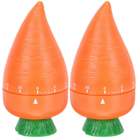 2Pcs Carrot Mechanical Timer Cartoon Kitchen Timer Shower Timer Mechanical Baking Timer