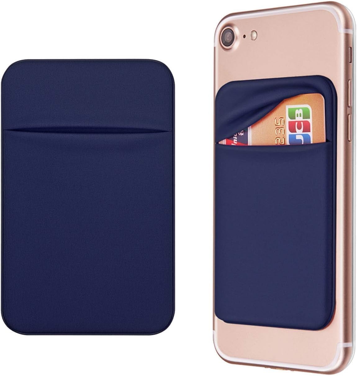 adhesive credit card sleeve PunkCase CardStud Deluxe Stick On Wallet | Adhesive Card Holder Attachment for Back of iPhone, Android & More | Leather Pouch main image 0