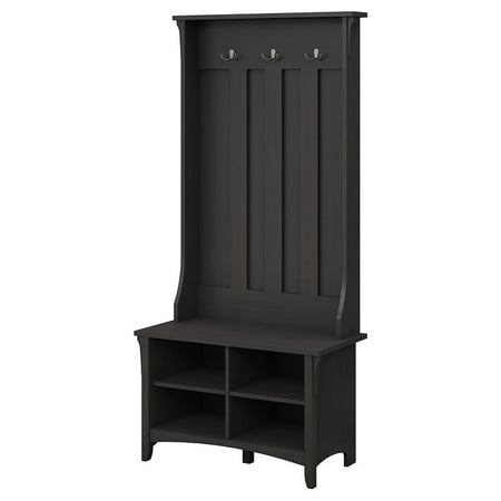 Bush Salinas Hall Tree With Storage Bench In Vintage Black