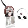 thumbnail image 5 of Wall-Mounted Pot Lid Organizer Pan Lid Racks Set of 2 Stainless Steel Holder, 5 of 7