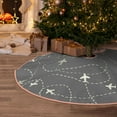 thumbnail image 6 of Daiia Airplane Routes Around The World Drawing Merry Christmas Tree Skirt , Xmas Large Lace-up Tree Skirt, Santa Snowflakes Rustic Home Decorations New Year Party Farmhouse Decor-30", 6 of 7