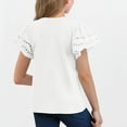 thumbnail image 4 of THDHVS Toddler Summer T-shirts,Summer Casual Tops for Kids,Girls' Summer T Shirts Crewneck Solid Color Flounce Short Sleeve Cute Casual Tops White 7-8 Years, 4 of 7