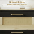 thumbnail image 6 of Bestier Natural Rattan Nightstand with 2 Drawers, Bedside Table with Storage, Modern End Table with Metal Legs for Living Room, Bedroom, Kids Room, 6 of 10