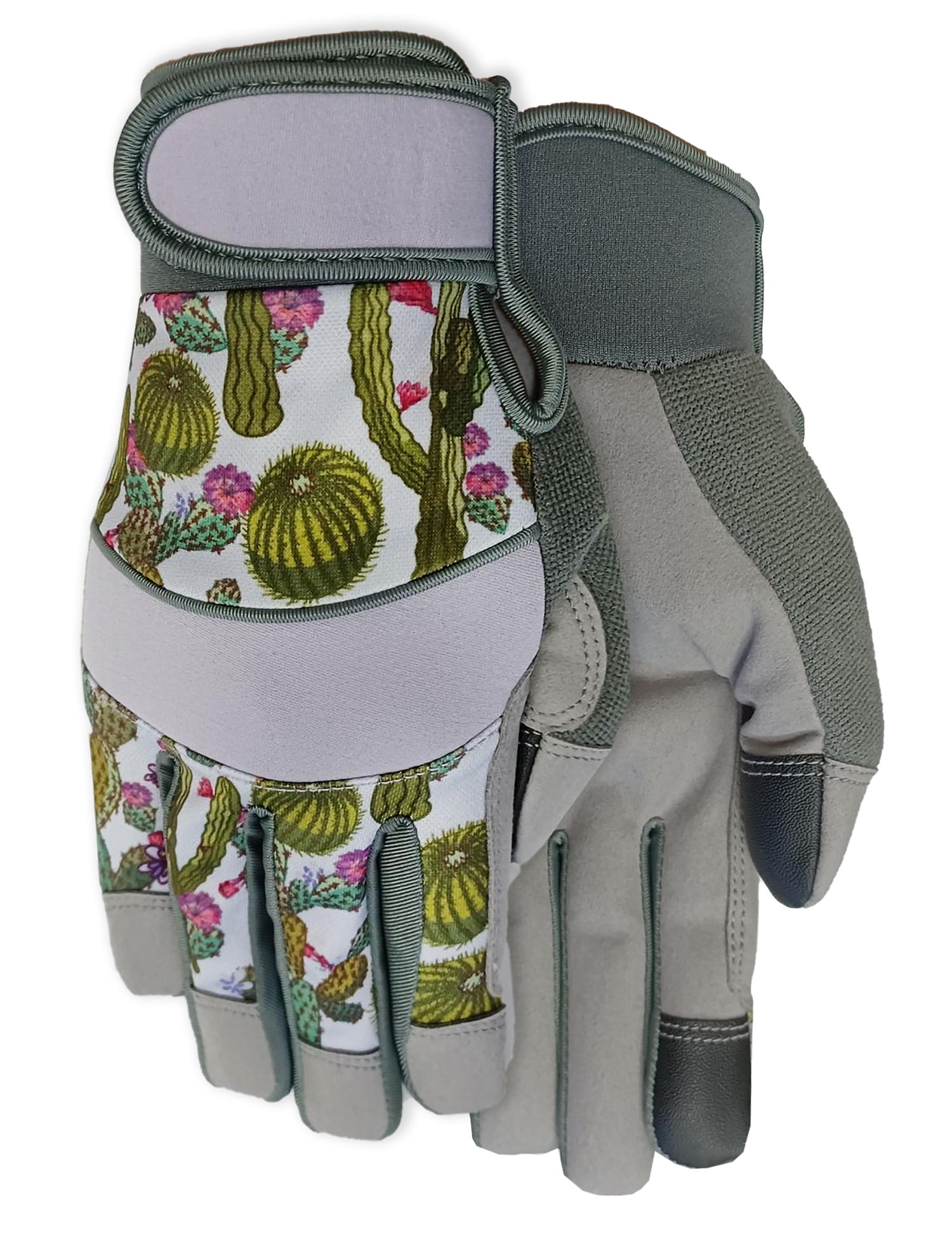 Expert Gardener Ladies Cactus Print Utility Glove with Velcro Wrist, Medium