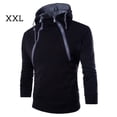 thumbnail image 1 of Sudadera con capucha para hombre Sudadera con capucha y bloque de color con 2 cremalleras Top de suéter de otoño, negro, XXL Inevent AP002501-09, 1 of 6