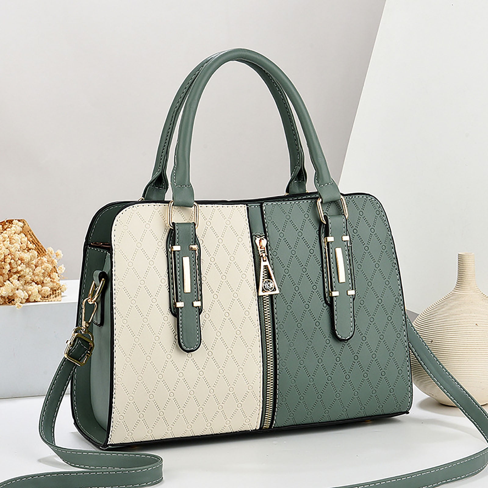 Women's Top Handle Handbags Classic Leather Satchel Purses for Women Ladies Work Tote Crossbody Shoulder Bag