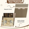 thumbnail image 5 of 2-Tier Cat Litter Box Furniture - Enclosed Hidden Litter Box Cabinet with Doors, Storage Shelf & Step Ladder - Discrepet Cat Toilet Furniture for Home Decor, Large Size for Multiple Cats, 5 of 8