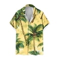 thumbnail image 6 of Handshe Men's Hawaiian Shirt Tops Vintage Short Sleeve Button Down Beach Shirt Male Tropical Floral Summer Pullover Party Holiday, 6 of 7