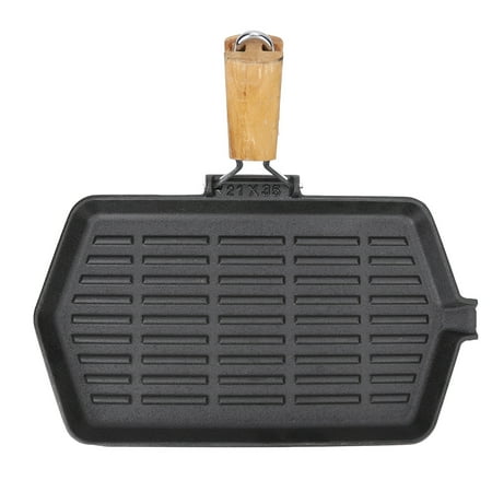 

Grill Pan Griddle Pan Easy WithWoodenHandle For Household For Camping
