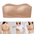 thumbnail image 2 of Women's Wireless Strapless Bra Bralette Seamlesses Padded Bandeau Bra Anti-Slip Silicone Tube Top Push Up Bralette Gifts color L, 2 of 4