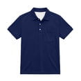 thumbnail image 2 of Odeerbi Camisas de Golf de Niños Botón de Solapa de Color Sólido Camisas de Tenis de Manga Corta Uniforme Escolar Con Bolsillo, 2 of 8