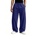 thumbnail image 7 of Men's Baggy Sweatpants Wide Leg Lounge Cotton Jogging Pants Casual Elastic Waist Joggers with Pockets, 7 of 7