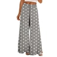 thumbnail image 2 of Fitness Clothing Women Fashion Non Positioning Printed Wide Leg Drawstring Elastic Waist Pocket Full Length Pants Gray S, 2 of 5
