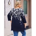 thumbnail image 4 of Zeagoo Plus Size Blouses for Women 3/4 Sleeve Shirts Crewneck Tunic Tops Loose Fit Spring Summer Casual Lady Clothes, 4 of 5