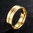 thumbnail image 3 of Flydeer Men Wedding Band Titanium Steel Yellow Men Rings Engagement Rings for Men Size 11, 3 of 6