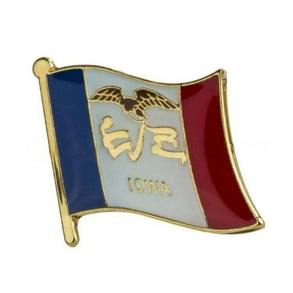 Ysmzzmsy 1 PCS（0.75x0.63 inch) Iowa Flag Pin Suit lapel flag pins Plated Metal Enamel Souvenir Hat Men Women Patriotic