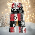 thumbnail image 2 of Women's Christmas Printed Plush Pants, Full Length Long Trousers for Winter Casual Wear, Soft and Warm Fleece Material with Festive Design,Red,XL, 2 of 5