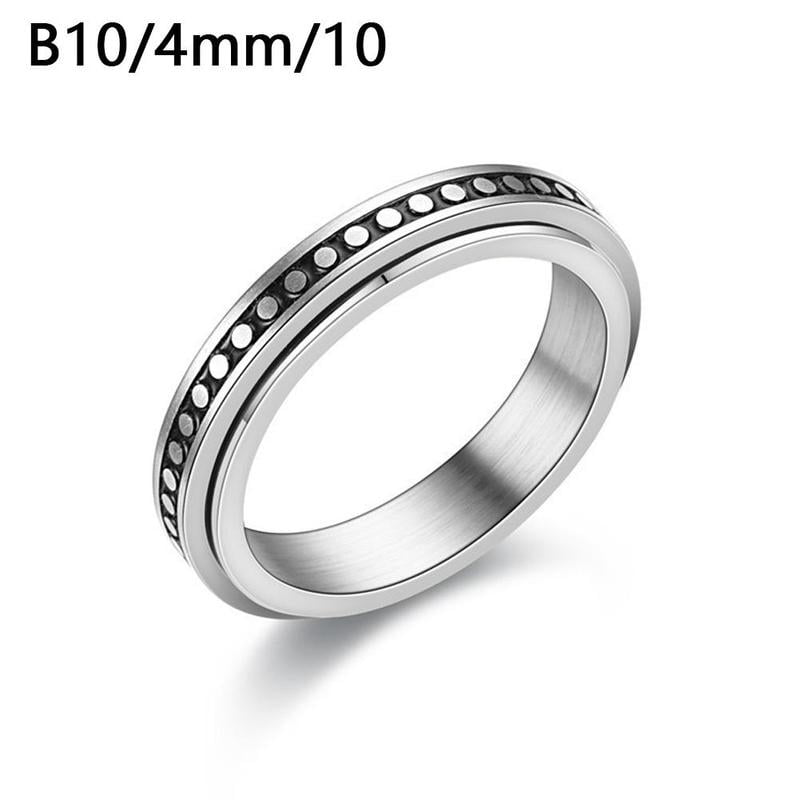 Anti-anxiety Spinner Fidget Rotating Rings Men Women NICE Steel Titanium AU R1U9