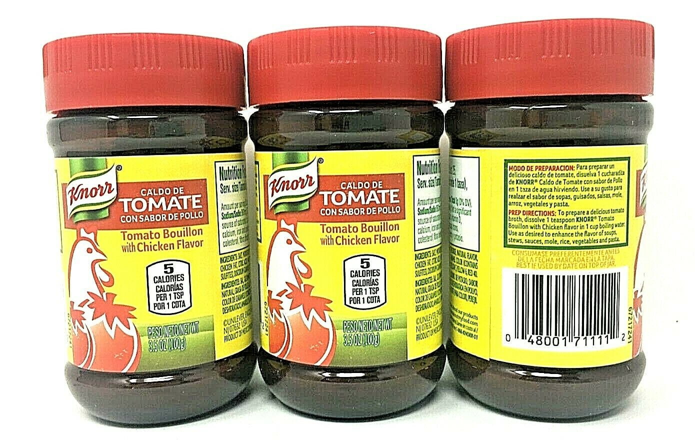 Knorr Tomato Bouillon With Chicken Flavor 3.5 oz Pack of 3