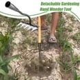 thumbnail image 3 of Meottam 5 Teeth Garden Weeding Rake, Carbon Steel Garden Rakes, Detachable Heavy Duty Metal Garden Rake for Gardening And Weeding, Hand Rake for Thatching, 3 of 6