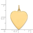 thumbnail image 2 of 14k Yellow Gold Solid Plain .027 Gauge Engravable Heart Disc Charm Pendant, 2 of 5