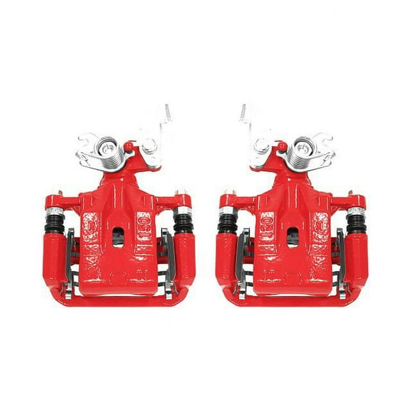 Power Stop Rear Pair of Red Powder Coated Calipers S5002