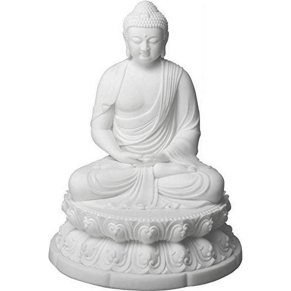 Ebros Contemplation Buddha Sakayamuni Meditate on Lotus 7" H Sculpture Buddhism