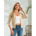 thumbnail image 3 of Women's 2025 Long Sleeve Sweater Cardigan Cable Knit Open Front Button Outwear Coats, 3 of 5