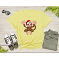 thumbnail image 4 of Fun Monkey Wearing Xmas Hat Cute Animal Cartoon Character T-Shirt Monkey Lover Gift T Shirt for Men Women Kids Boys Girls Graphic Tshirt, 4 of 8