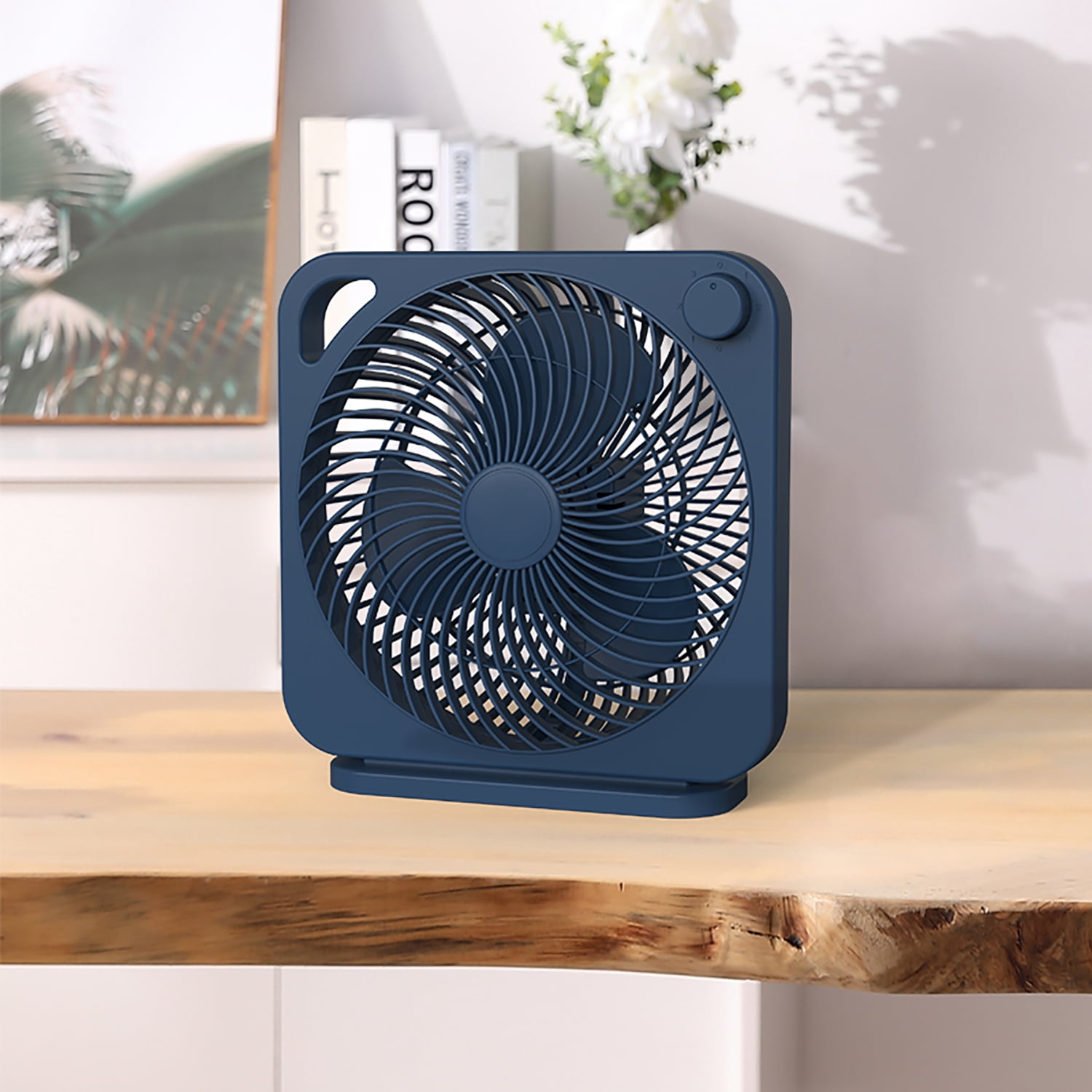 Mainstays 9 in 3-Speed Indoor Personal Table Electric Fan, Washed Indigo, Model FN2006WI