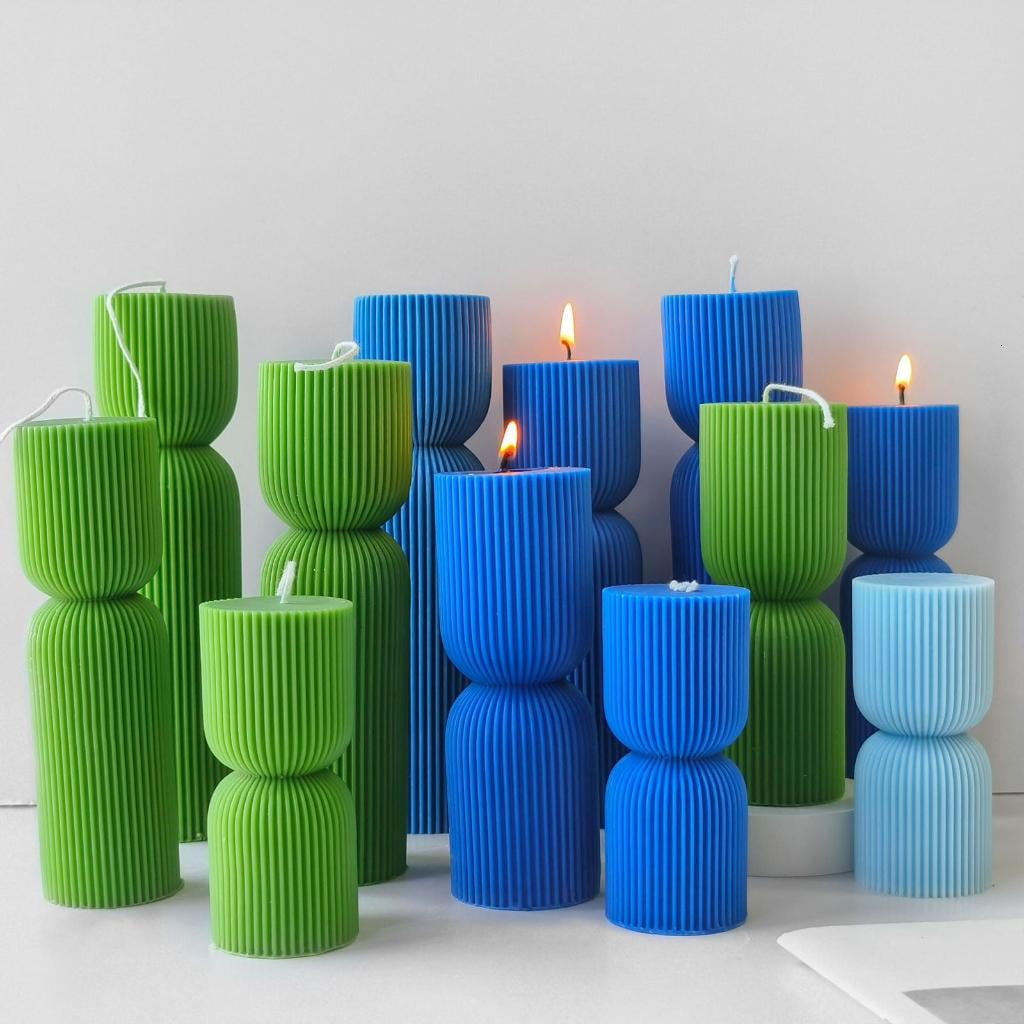 Creative Striped Silicone Mold for Making Scented Candle Home Decoration Mould