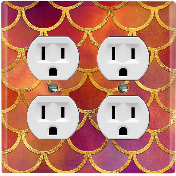 Metal Light Switch Plate Outlet Cover Mermaid Pink MER002