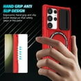 thumbnail image 2 of Allytech Magnetic Case for Samsung Galaxy S22 Ultra 5G with Lens Slide Cover, [Non-Slip] [Military Grade Protection] Slim Shockproof Ring Stand Case Support Wireless Charging, Red, 2 of 10