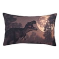 thumbnail image 1 of Fotbe Dinosaur Moonlit Forest Funda de Almohada Decorativa Estilo Occidental, Lujo en Algodón, Fundas para Almohadas King, Cojín Estampado para Decoración del Hogar-14"x20", 1 of 6
