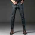 thumbnail image 2 of New Jeans Men's Winter Seasons Regular Straight Leg Men's Pants Elastic Slim Fit Casual Men's Pants, 2 of 6