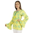 thumbnail image 3 of Moomaya Printed Summer Top For Women Long Bell Sleeve Casual Ethnic Tunic, 3 of 7