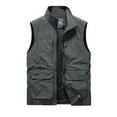 thumbnail image 2 of LOVZFMLL Jackets for Men's Work Clothes Jacket Solid Color Stand Collar Multiple Pockets Outdoor Sports Photography Coat, 2 of 3