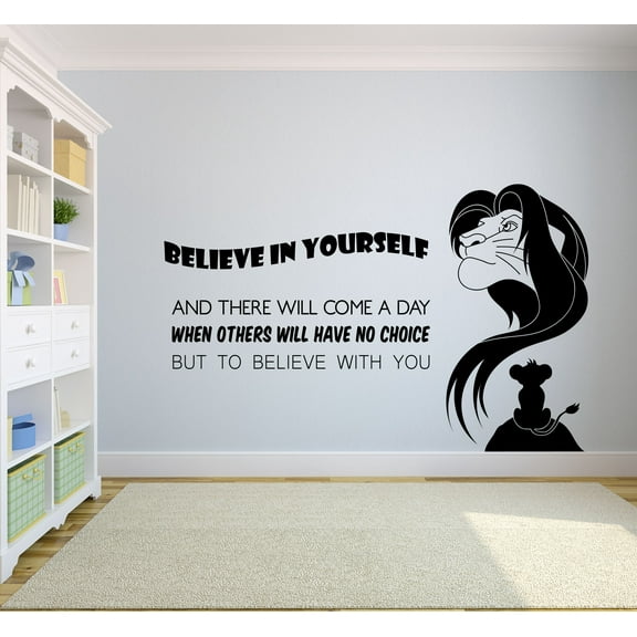 The Lion King Quotes Wall Decals For Kids Rooms Mufasa Simba Decor Boys Girls Children Creative Animated Vinyl Decal Removable Stickers for Bedroom Artwork Child Favorite Decoration Size (18x20 inch)