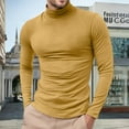 thumbnail image 2 of Dwelliawo Yellow Turtle Neck Shirt Men Turtleneck Shirts Long Sleeve Ribbed Shirt Basic Slim Fit Sweaters Fall Pullover Top Knitted Sweater Yellow M, 2 of 5
