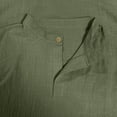 thumbnail image 3 of Kalauyu Mens Henley Shirts Short Sleeve Cotton Casual Summer Basic T-Shirts Solid Collarless Shirts for Work, 3 of 7