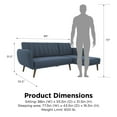Novogratz Brittany Sectional Futon Sofa, Blue Linen