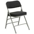 thumbnail image 2 of Flash Furniture HERCULES Series Premium Curved Triple Braced & Double Hinged Black Pin-Dot Fabric Metal Folding Chair, 2 of 12