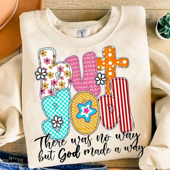 But God Preppy Sweatshirt, Christian Women Shirt, Jesus Sweatshirt, Everyday Christian Sweatshirt, Bible Verse Christian Shirt, Checkered Christian Sweatshirt