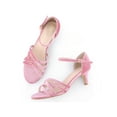 thumbnail image 6 of BLISSFUL STEP Open Toe Cross Strap Kitten Heels Sandals for Women Pink 9, 6 of 8