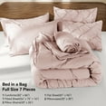 thumbnail image 5 of SONORO KATE Full Comforter Set, 7 Pieces Bedding Sets for All Season, Bed in a Bag with Pleated Comforter - Flat Sheet & Fitted Sheet - Pillowcases & Shams, Light Pink, 5 of 6