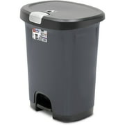 Hefty 7Gal Textured StepOn Trash Can with Lid Lock and Bottom Cap