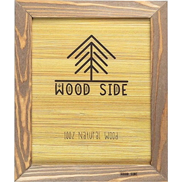 Rustic Wooden Picture Frame 11x14 Inch - Natural Solid Eco Distressed Wood for Wall Mounting Photo Frame - Walnut