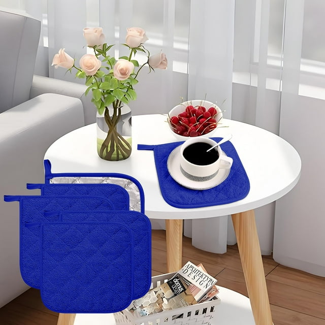 Xihbxyly Mantel Individual Grueso, Aislante de Tela, Resistente Al Calor, Suave y Absorbente, Protege La Mesa Del Comedor y Se Puede Usar En La Encimera de La Cocina (Juego de 4, 18 X 18 Cm).